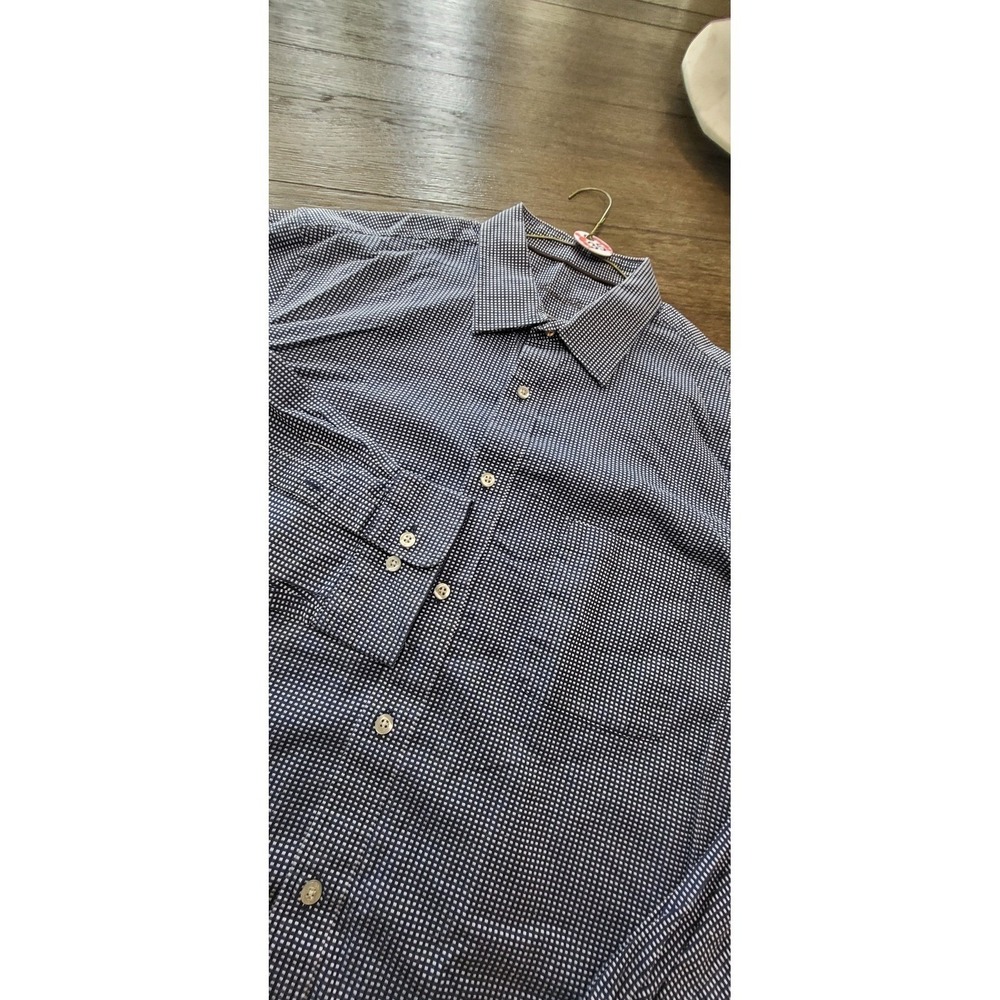 Tasso Elba Dress Shirt Mens 2XL Checkerboard Long Sleeve Mint Condition #35